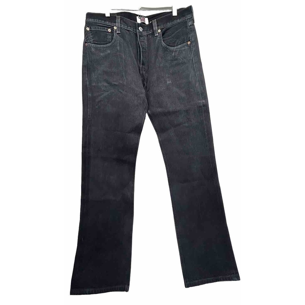 Levis Mens Size 36X34 Black Vintage 501 XX Straight Leg Button Fly Denim Jeans